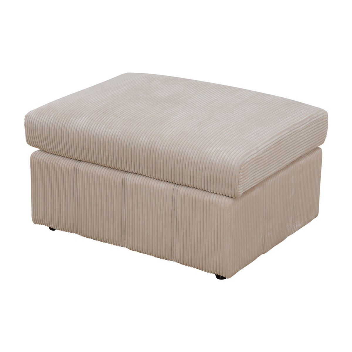 NOVAHOME Beige Corduroy 7-Piece Modular Sectional Sofa Set with Ottoman