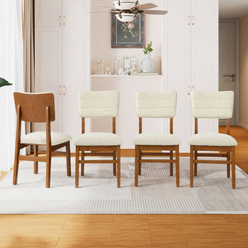 NOVAHOME 5-Piece Farmhouse Dining Table Set for 4 with Upholstered Chairs