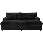 Black oversized double chaise lounge sofa image 1