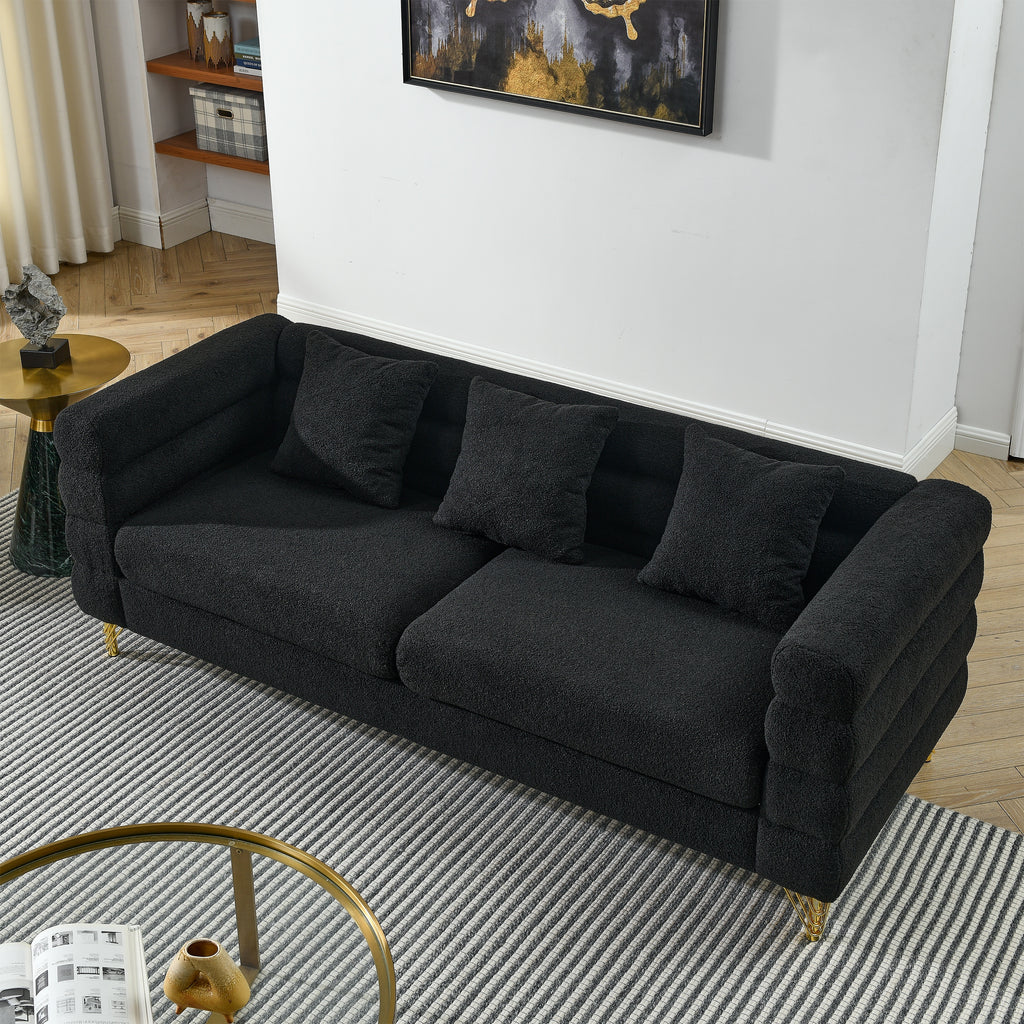 NOVAHOME Streamline Modern teddy upholstered sofa product image 5