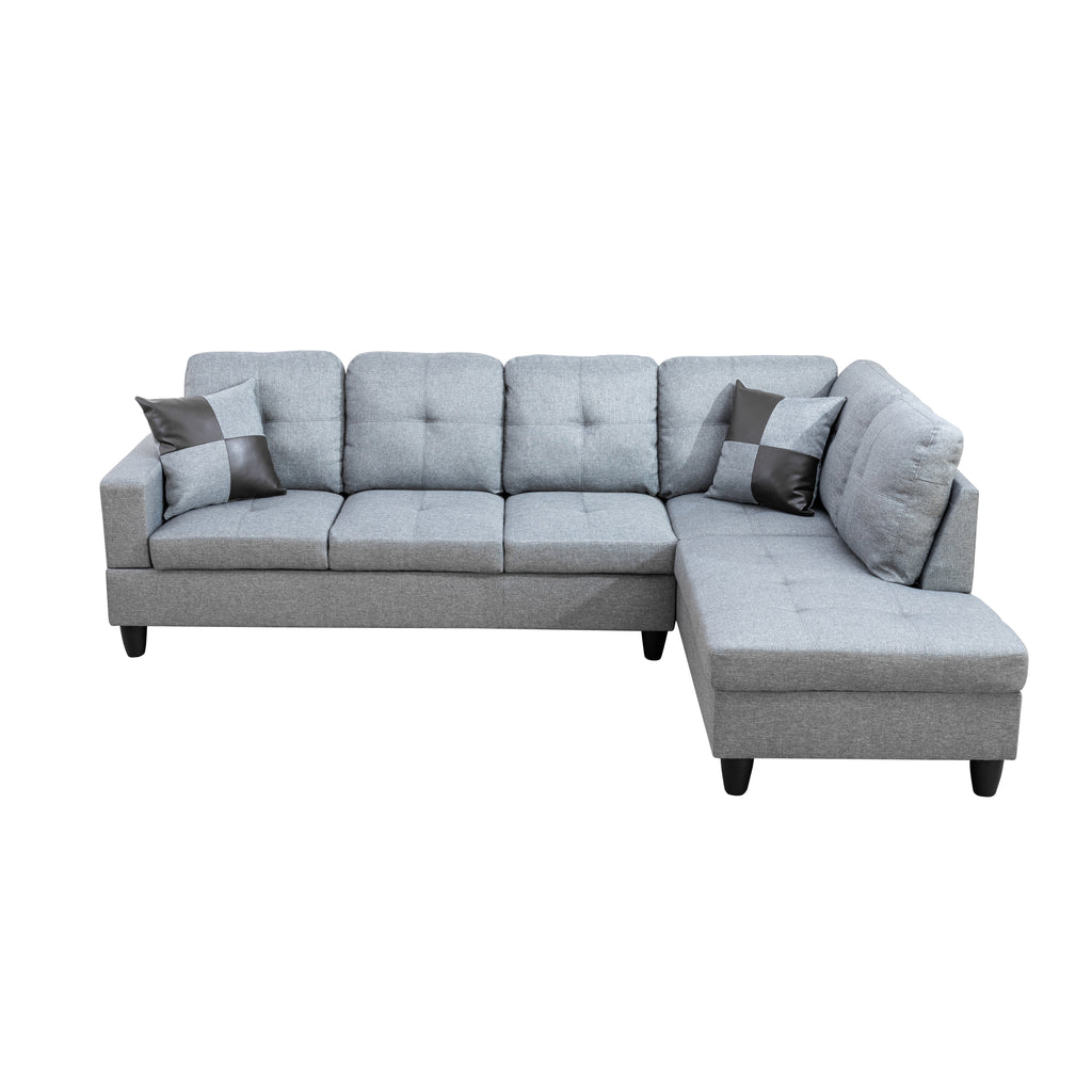 NOVAHOME 3-Piece Fabric Sectional Sofa Set with Storage Ottoman - product view 38