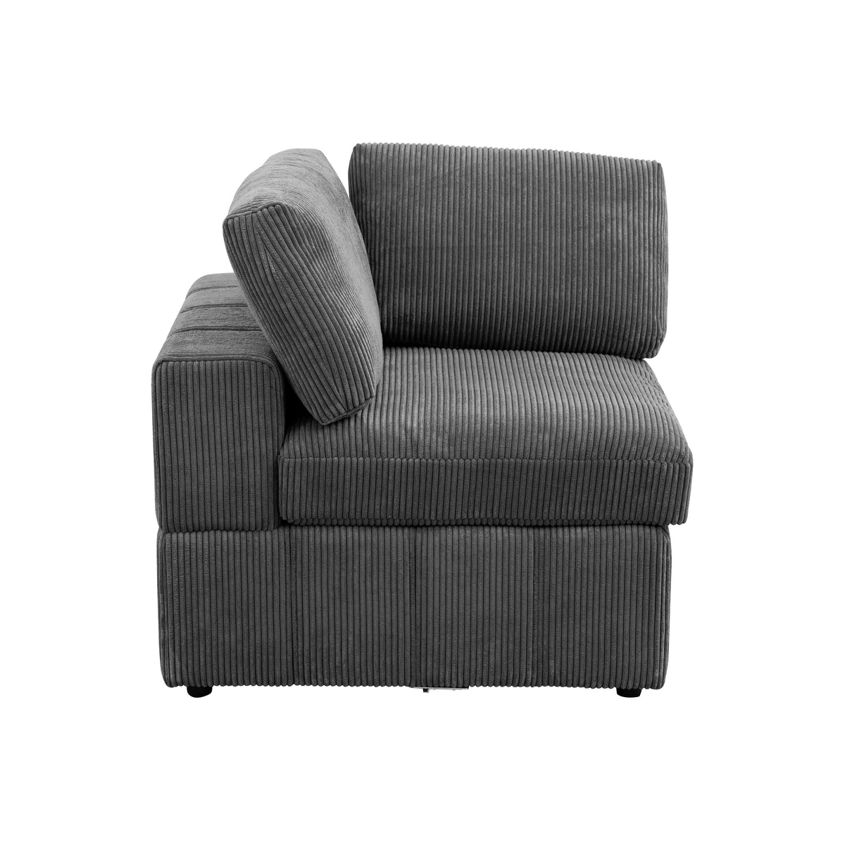 NOVAHOME Beige Corduroy 7-Piece Modular Sectional Sofa Set with Ottoman