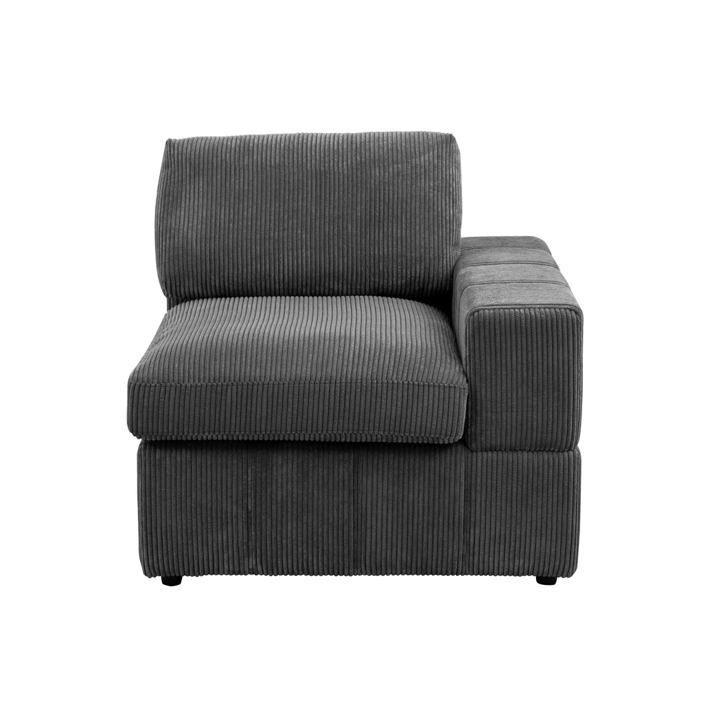NOVAHOME Beige Corduroy 7-Piece Modular Sectional Sofa Set with Ottoman