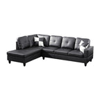 NOVAHOME 3-Piece Faux Leather Sectional Sofa Set with Storage Ottoman - product view 14