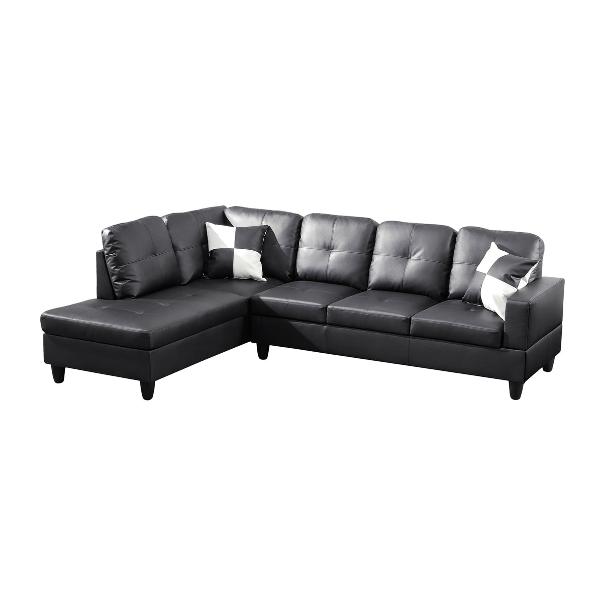 NOVAHOME 3-Piece Faux Leather Sectional Sofa Set with Storage Ottoman - product view 14
