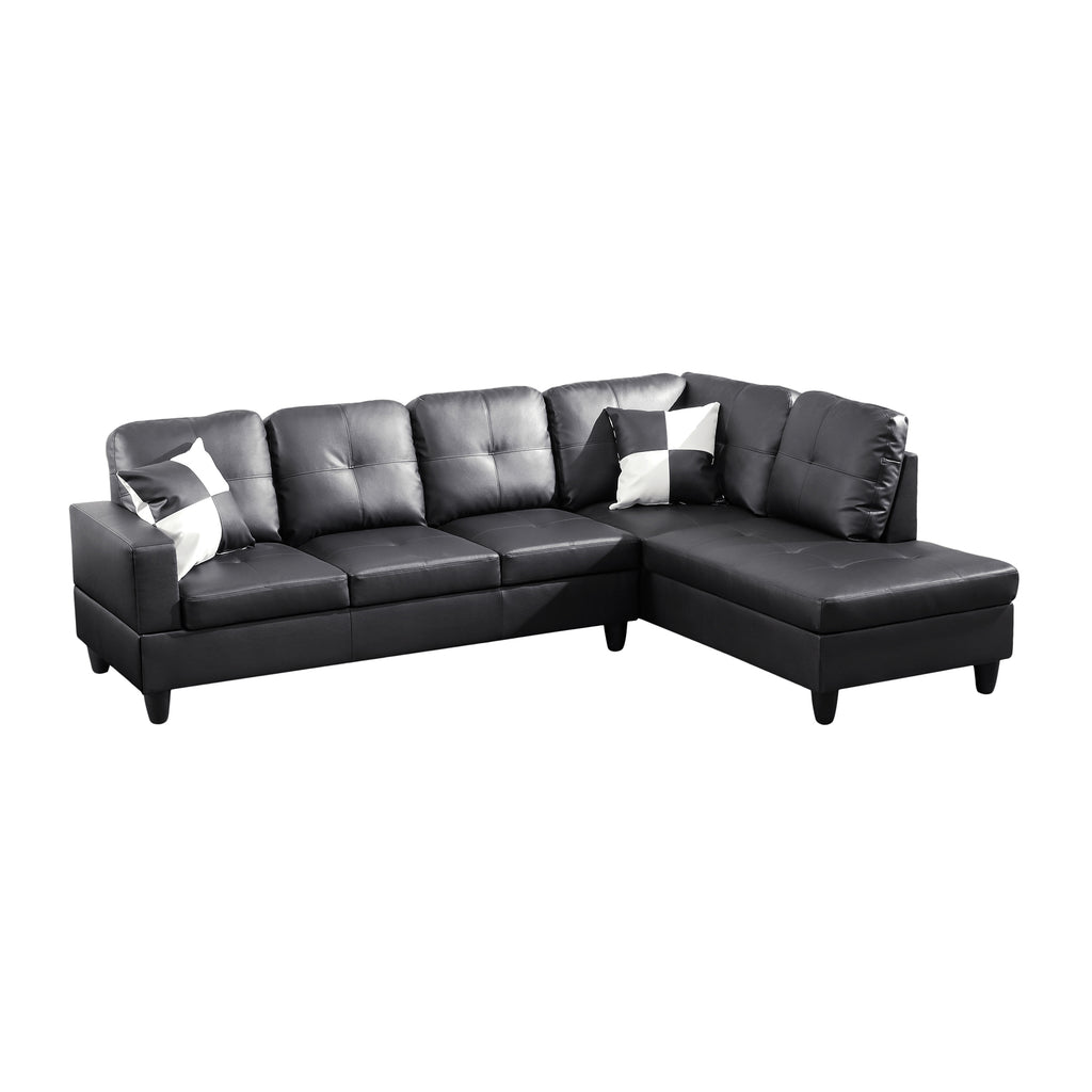 NOVAHOME 3-Piece Faux Leather Sectional Sofa Set with Storage Ottoman - product view 16