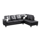 NOVAHOME 3-Piece Faux Leather Sectional Sofa Set with Storage Ottoman - product view 16