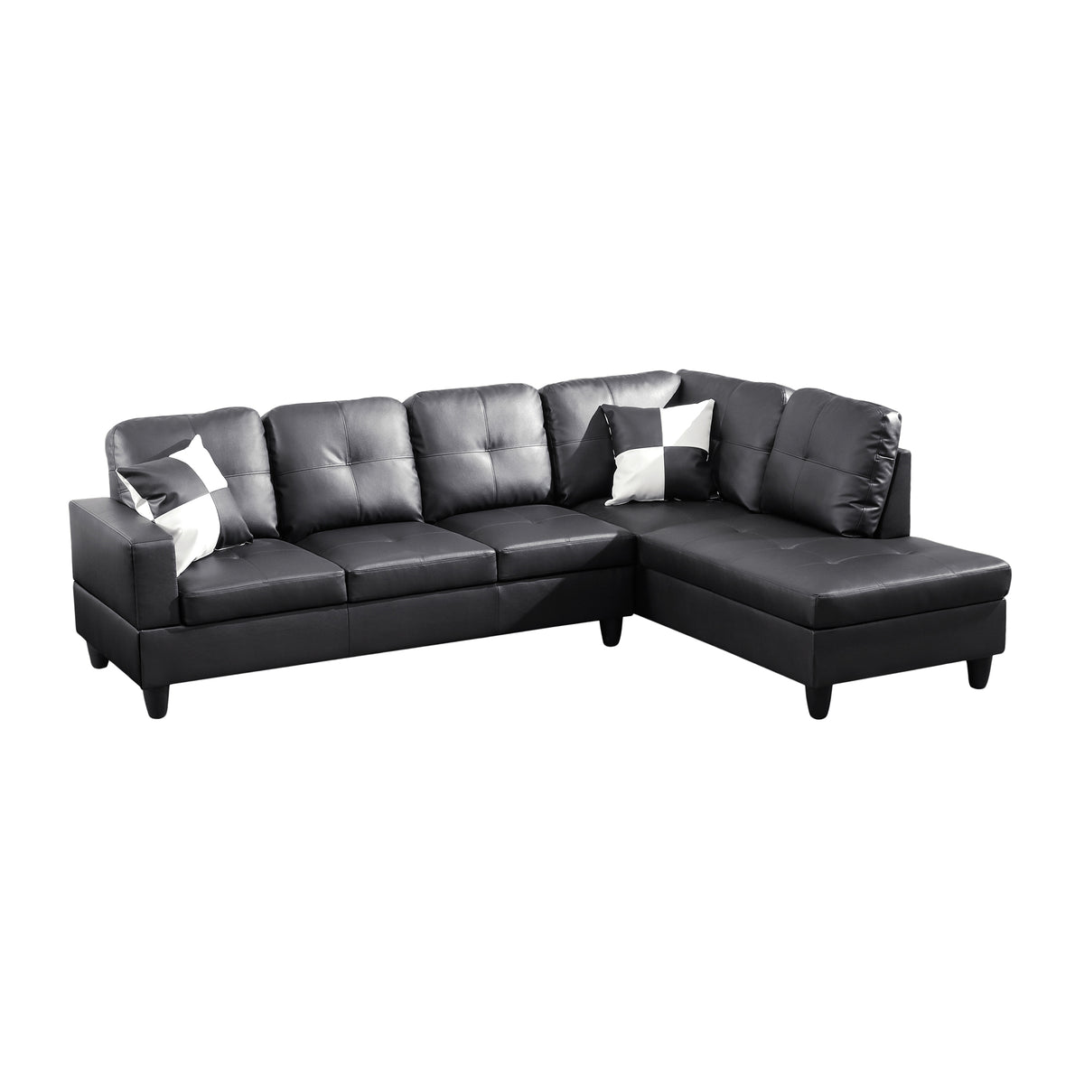 NOVAHOME 3-Piece Faux Leather Sectional Sofa Set with Storage Ottoman - product view 16