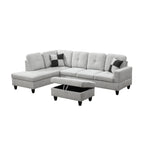 NOVAHOME 3-Piece Fabric Sectional Sofa Set with Storage Ottoman - product view 29