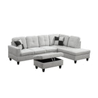 NOVAHOME 3-Piece Fabric Sectional Sofa Set with Storage Ottoman - product view 31
