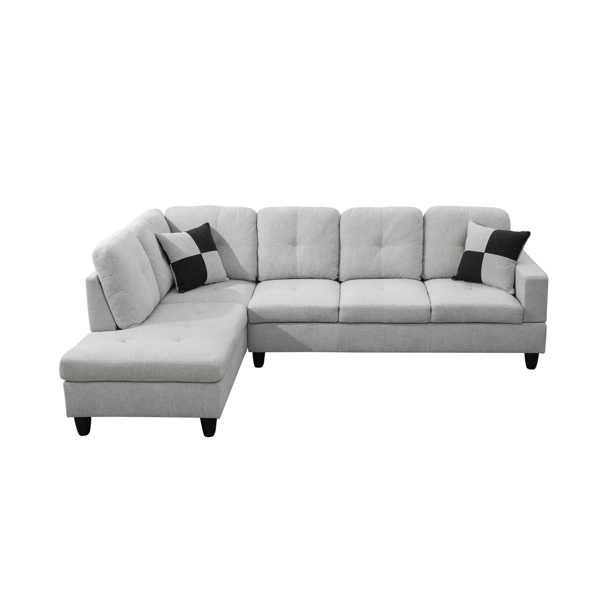 NOVAHOME 3-Piece Fabric Sectional Sofa Set with Storage Ottoman - product view 30