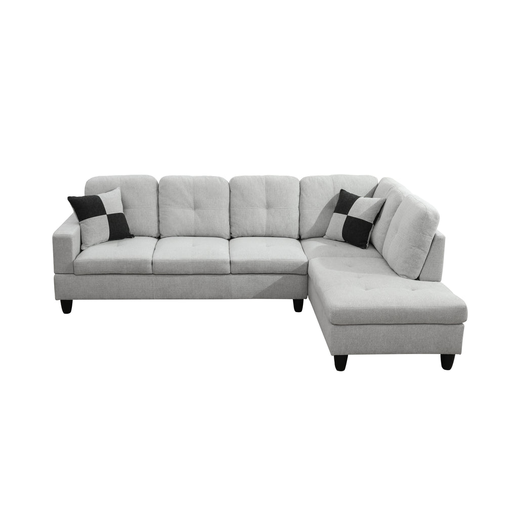 NOVAHOME 3-Piece Fabric Sectional Sofa Set with Storage Ottoman - product view 32