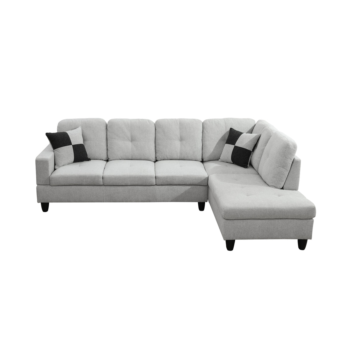 NOVAHOME 3-Piece Fabric Sectional Sofa Set with Storage Ottoman - product view 32