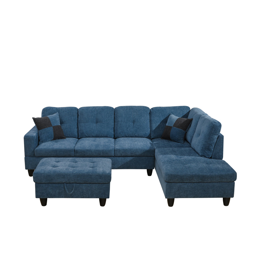 NOVAHOME 3-Piece Fabric Sectional Sofa Set with Storage Ottoman - product view 34