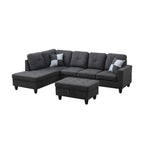 NOVAHOME 3-Piece Fabric Sectional Sofa Set with Storage Ottoman - product view 26