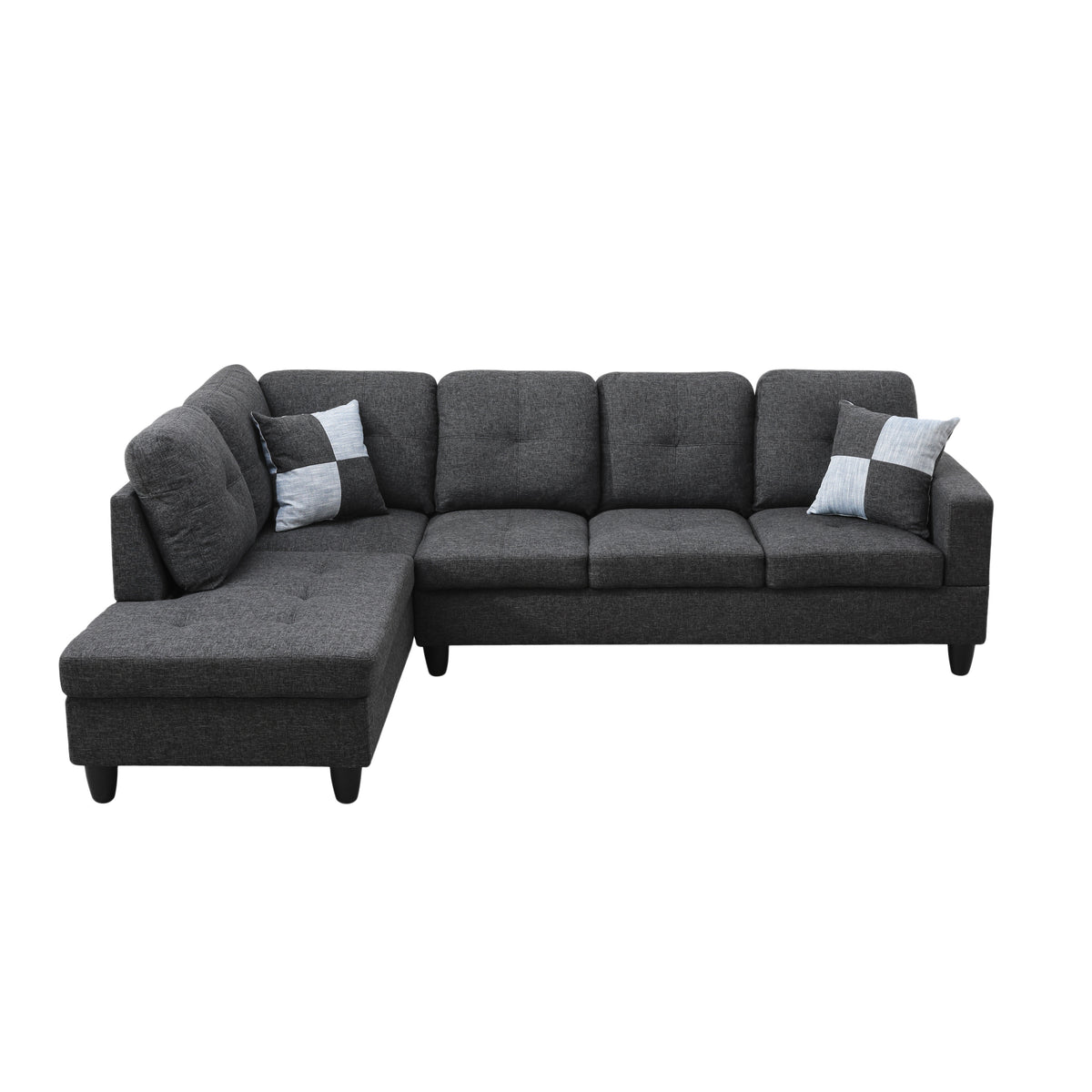 NOVAHOME 3-Piece Fabric Sectional Sofa Set with Storage Ottoman - product view 36