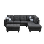 NOVAHOME 3-Piece Fabric Sectional Sofa Set with Storage Ottoman - product view 27
