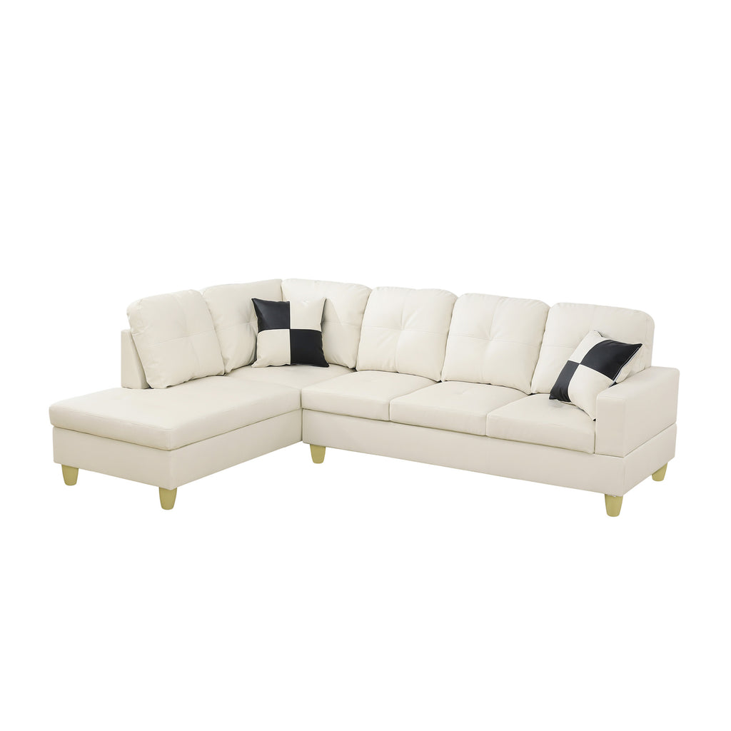NOVAHOME 3-Piece Faux Leather Sectional Sofa Set with Storage Ottoman - product view 18