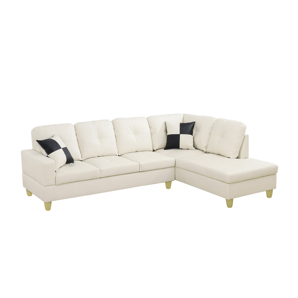 NOVAHOME 3-Piece Faux Leather Sectional Sofa Set with Storage Ottoman - product view 20