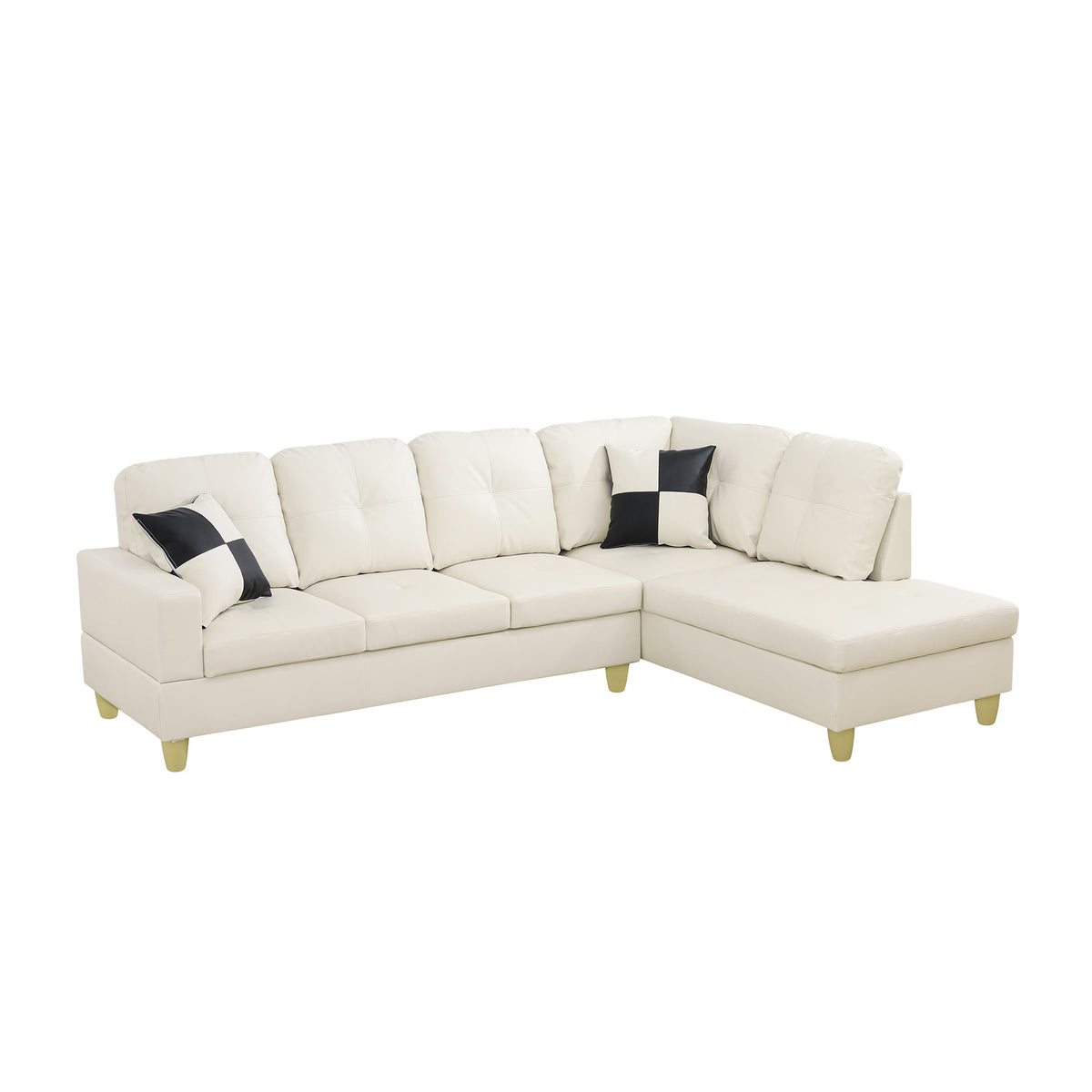 NOVAHOME 3-Piece Faux Leather Sectional Sofa Set with Storage Ottoman - product view 20