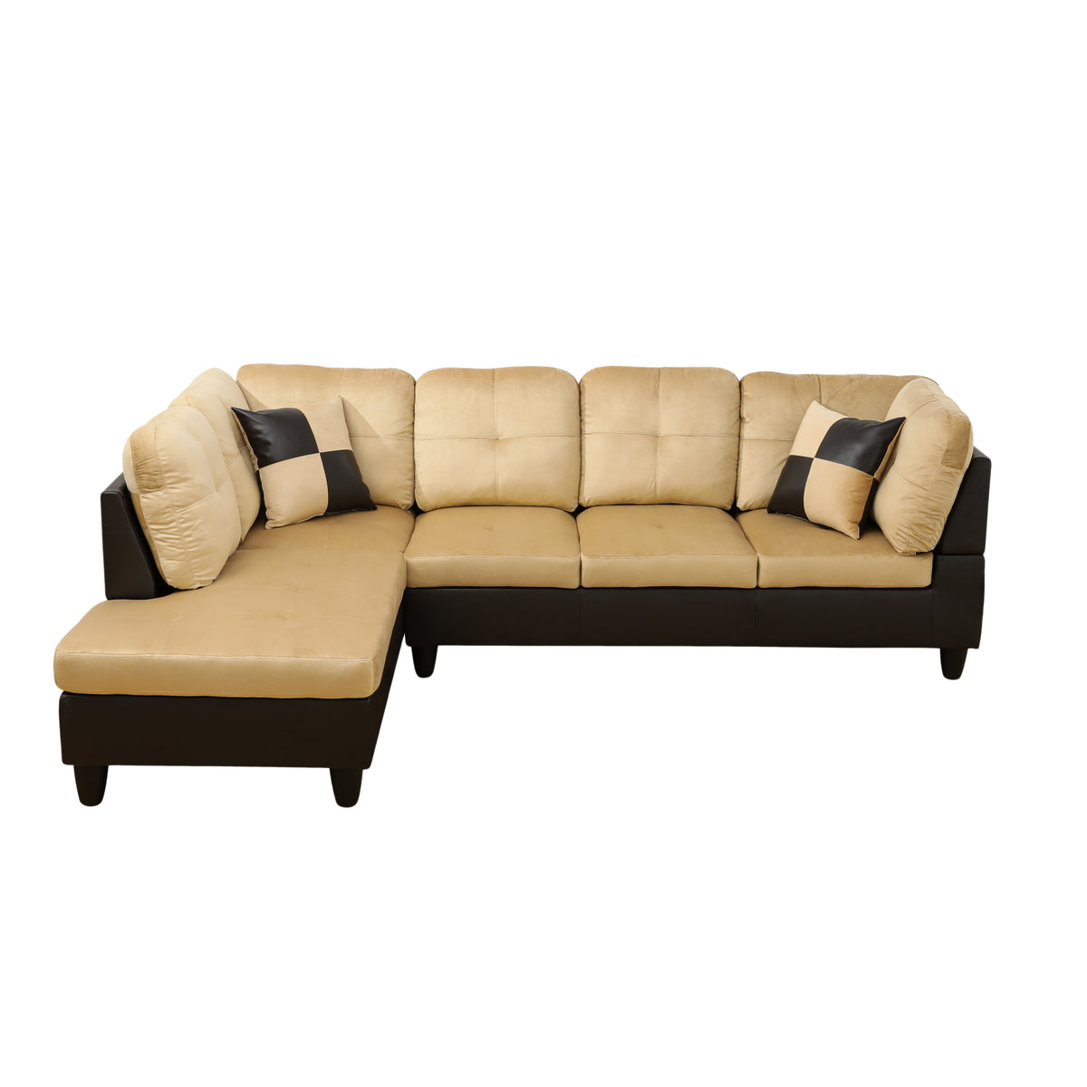 NOVAHOME 3-Piece Fabric Sectional Sofa Set with Storage Ottoman - product view 17