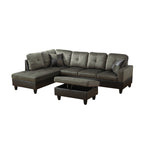NOVAHOME 3-Piece Fabric Sectional Sofa Set with Storage Ottoman - product view 12