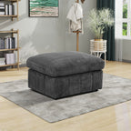 NOVAHOME Beige Corduroy 7-Piece Modular Sectional Sofa Set with Ottoman