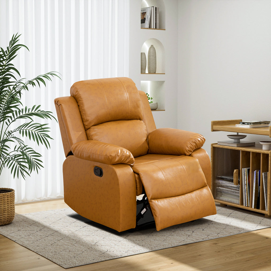 NOVAHOME Manual Reclining PU/PVC Sofa Collection with Consoles