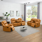 NOVAHOME Manual Reclining PU/PVC Sofa Collection with Consoles