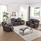 NOVAHOME Manual Reclining PU/PVC Sofa Collection with Consoles