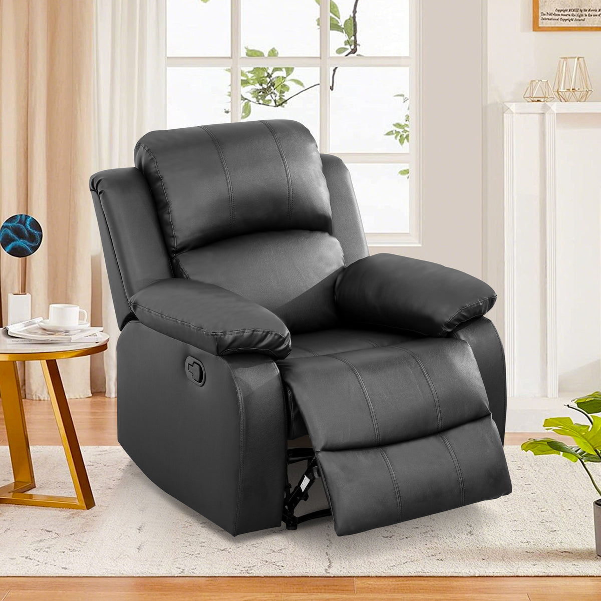 NOVAHOME Manual Reclining PU/PVC Sofa Collection with Consoles