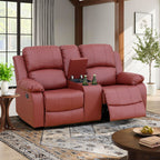 NOVAHOME Manual Reclining PU/PVC Sofa Collection with Consoles