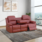 NOVAHOME Manual Reclining PU/PVC Sofa Collection with Consoles