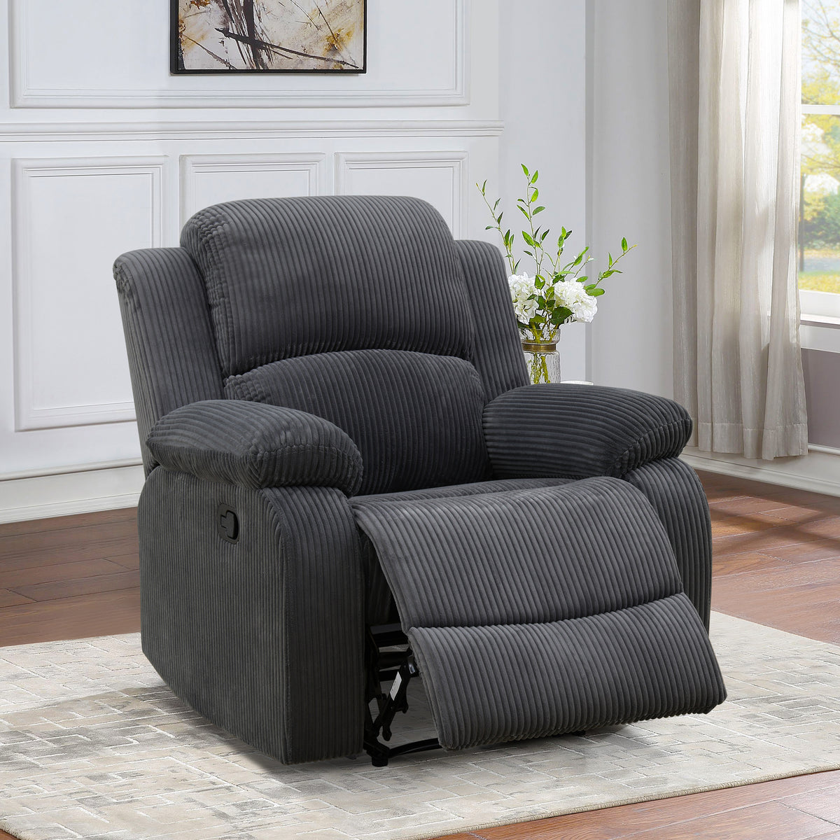 NOVAHOME Smart Reclining Premium Corduroy Sofa Set (3-Piece)