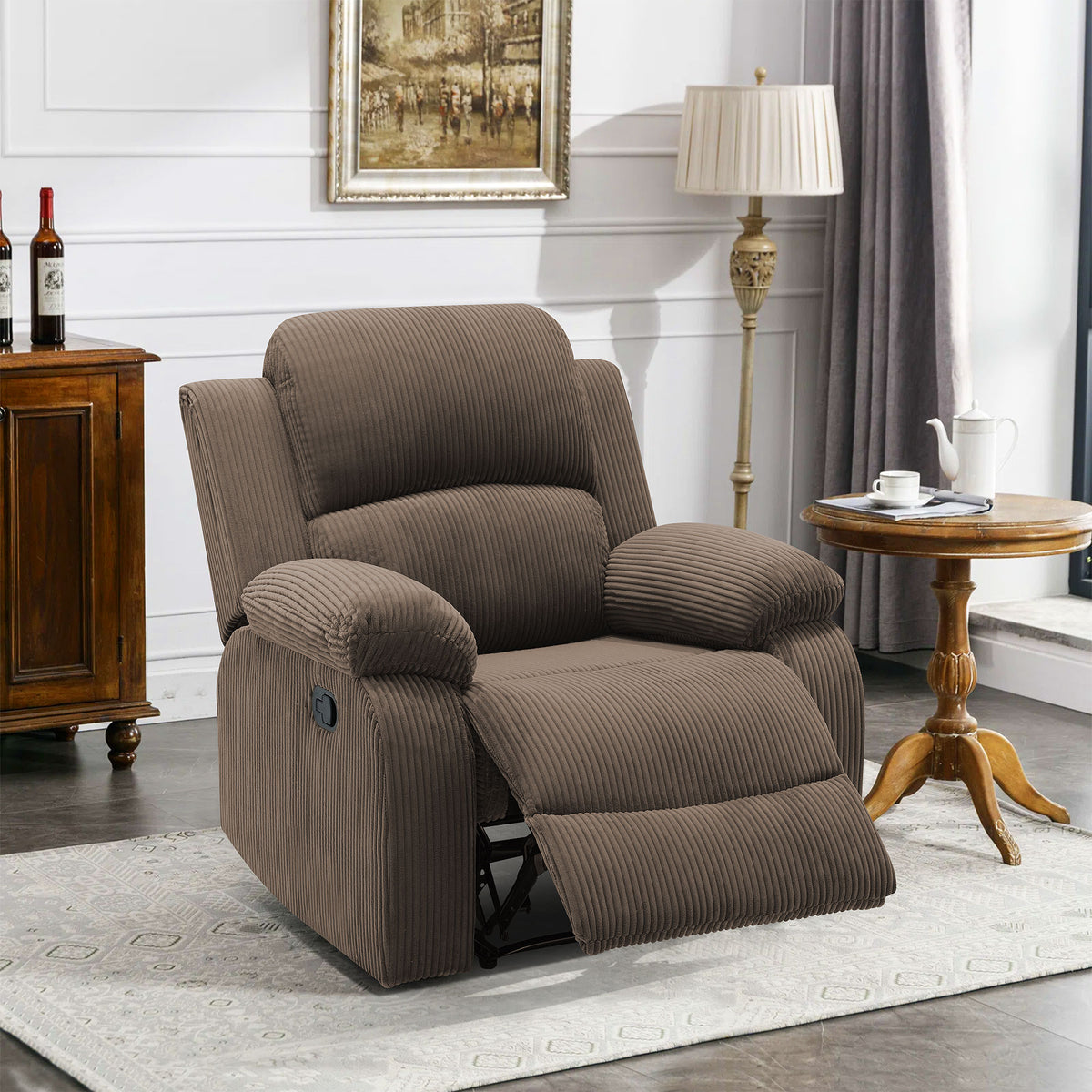 NOVAHOME Smart Reclining Premium Corduroy Sofa Set (3-Piece)