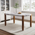 NOVAHOME 46.5-inch white faux marble dining table