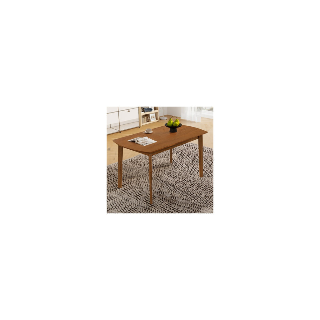 Brown dining set with rectangular table and four upholstered chairs - N752S011016A-1