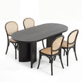 NOVAHOME 5-piece oval dining set with black birch rattan chairs - N779P467924B_N779P192530B-2