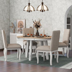 Oak Natural Wood and Antique White NOVAHOME 5-piece extendable round dining set - ST000074AAD--2026