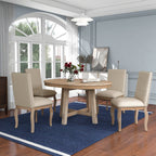 Natural Wood Wash NOVAHOME 5-piece extendable round dining set - ST000074AAD--2027