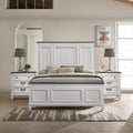 Queen Clelane wood bed with two matching nightstands