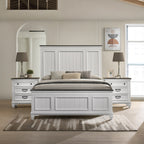 Queen Clelane wood bed with two matching nightstands