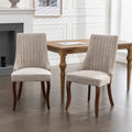 Set of two NOVAHOME beige velvet upholstered dining chairs