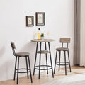 Grey NOVAHOME 3-piece round bar table set with two upholstered stools - W1162101846