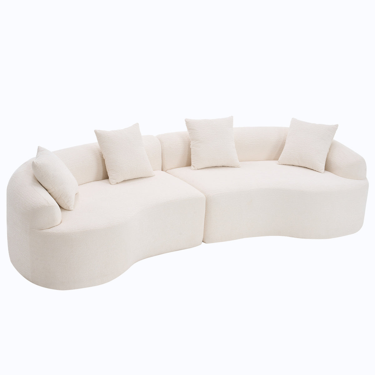 White LY-025 110-inch curved chenille modular sofa - W2231S00005