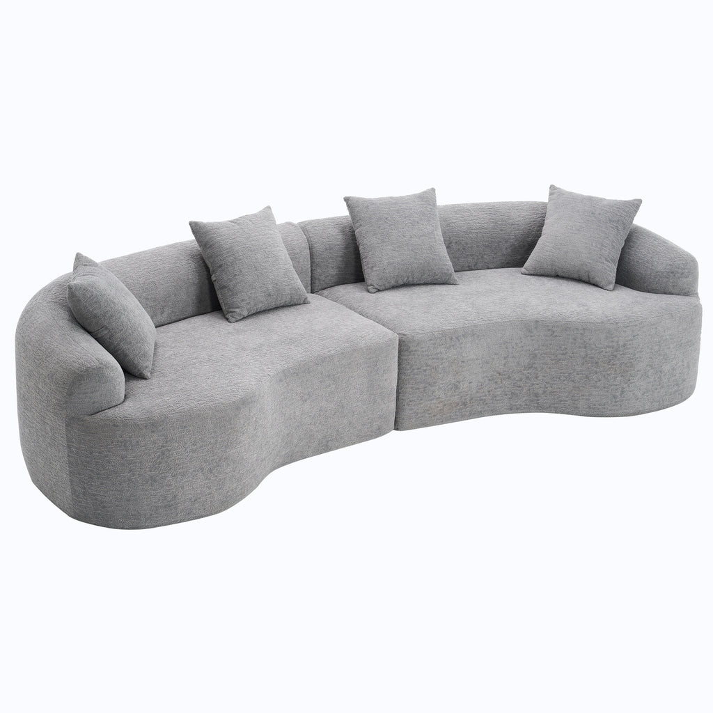 Grey LY-025 110-inch curved chenille modular sofa - W2231S00006