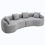 Grey LY-025 110-inch curved chenille modular sofa - W2231S00006