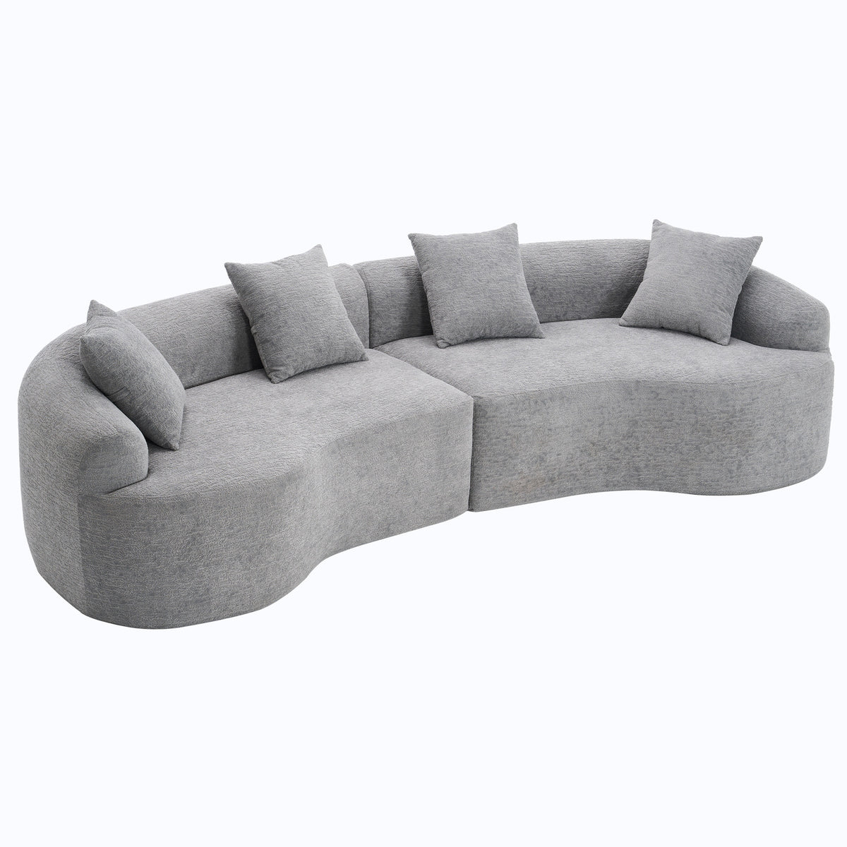 Grey LY-025 110-inch curved chenille modular sofa - W2231S00006