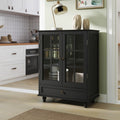 Black NOVAHOME 28-inch glass door buffet cabinet with drawer - W2557P307942