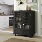 Black NOVAHOME 28-inch glass door buffet cabinet with drawer - W2557P307942